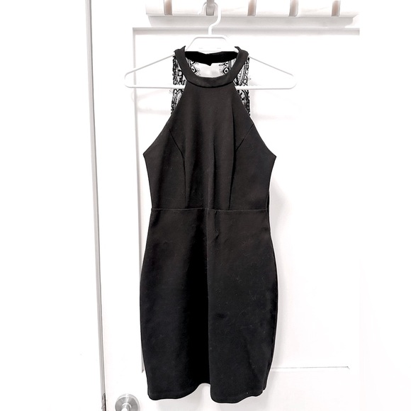 Lulu's Black Halter Sheath Mini Dress - Picture 1 of 4